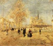 Jean-Francois Raffaelli Notre-Dame de Paris USA oil painting artist
